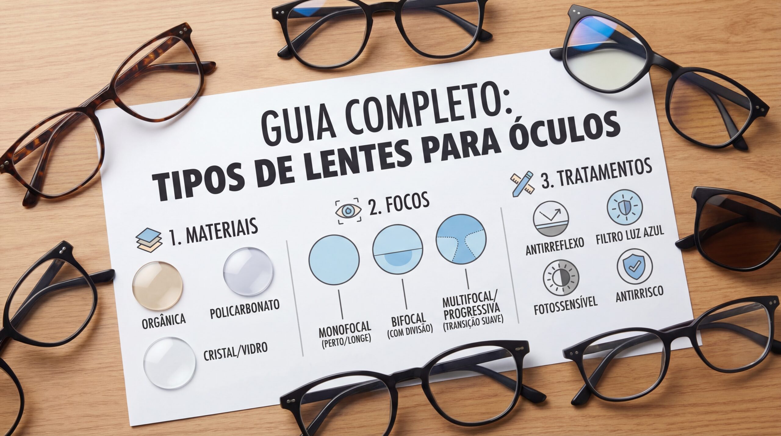 Leia mais sobre o artigo Tipos de Lentes Para Óculos: Guia Completo Para Não Errar na Escolha
